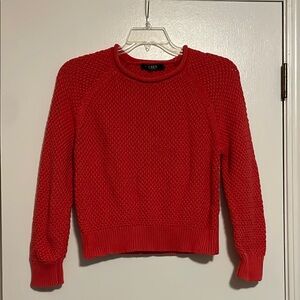 Lauren Ralph Lauren Red Crew Neck Sweater Classic Style